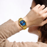 Relógio festina swiss made grace f20077/4 azul pulsera de 316l de aço inoxidável, mulher_LIFESTYLE