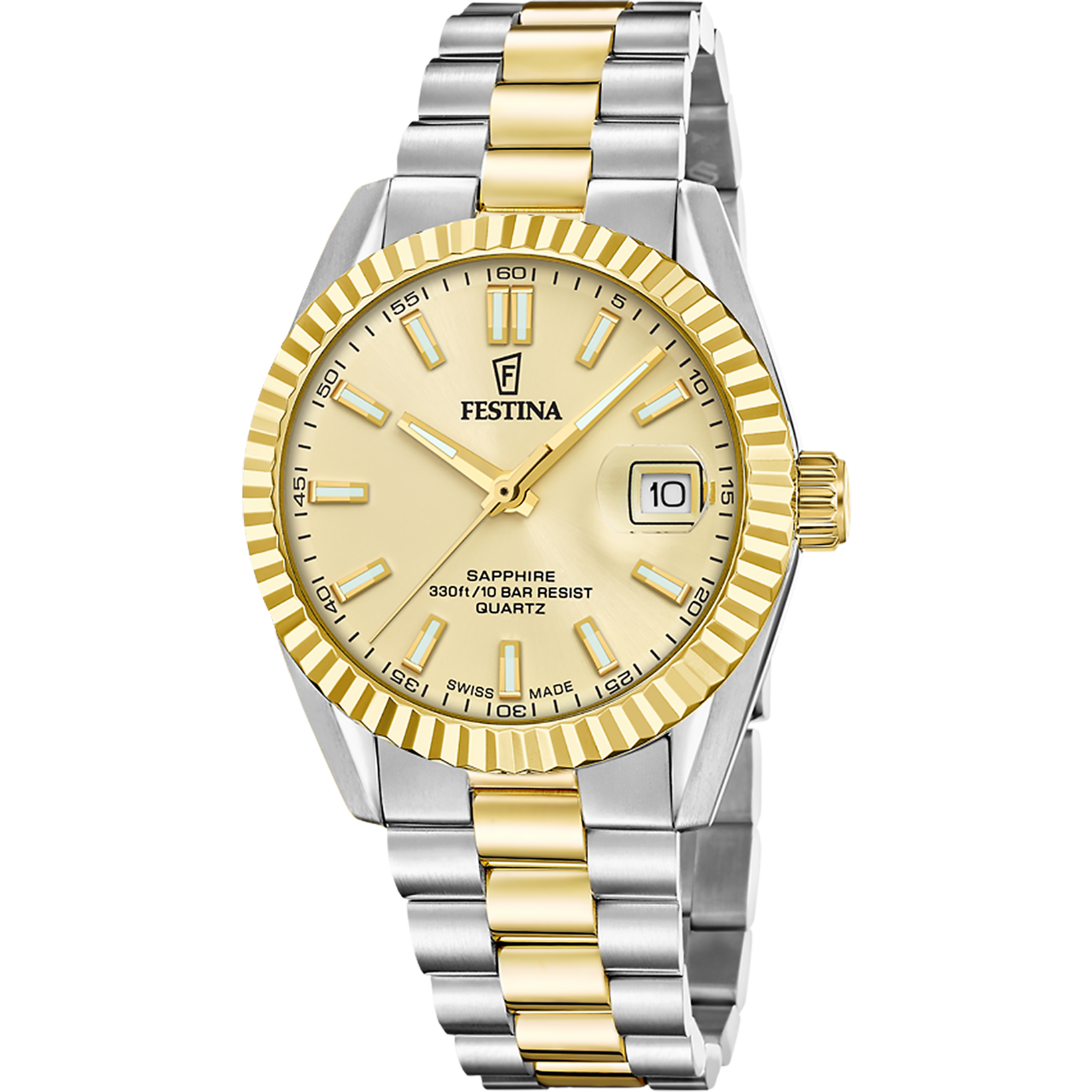 Relógio festina swiss made classic steel f20085/a dourado pulsera de de aço inoxidável, homem_PRODUCT