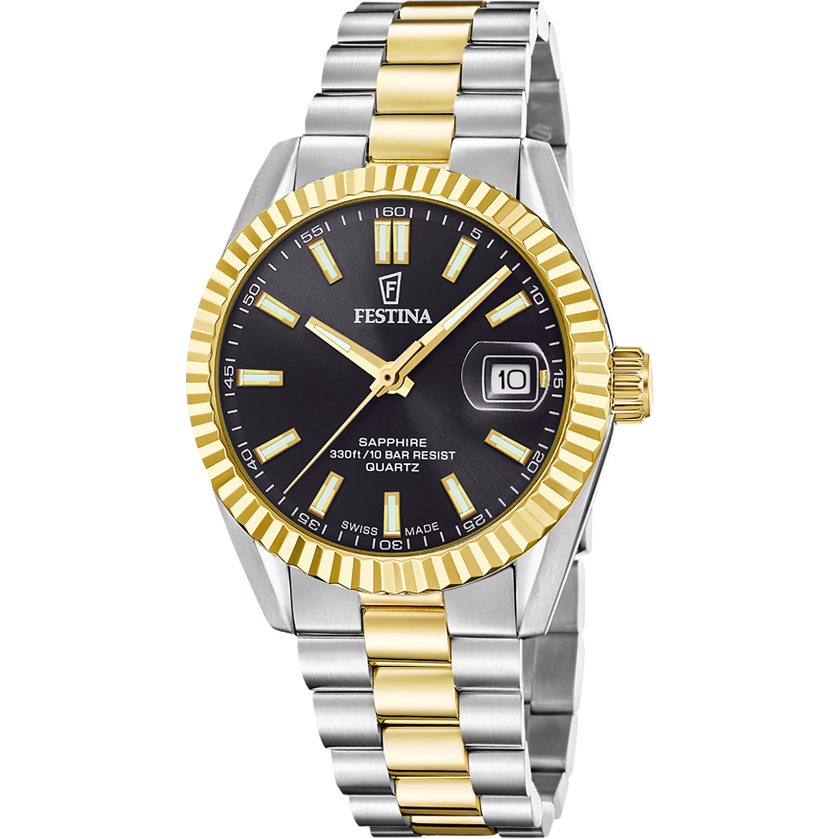 Relógio festina swiss made classic steel f20085/c preto pulsera de de aço inoxidável, homem_PRODUCT