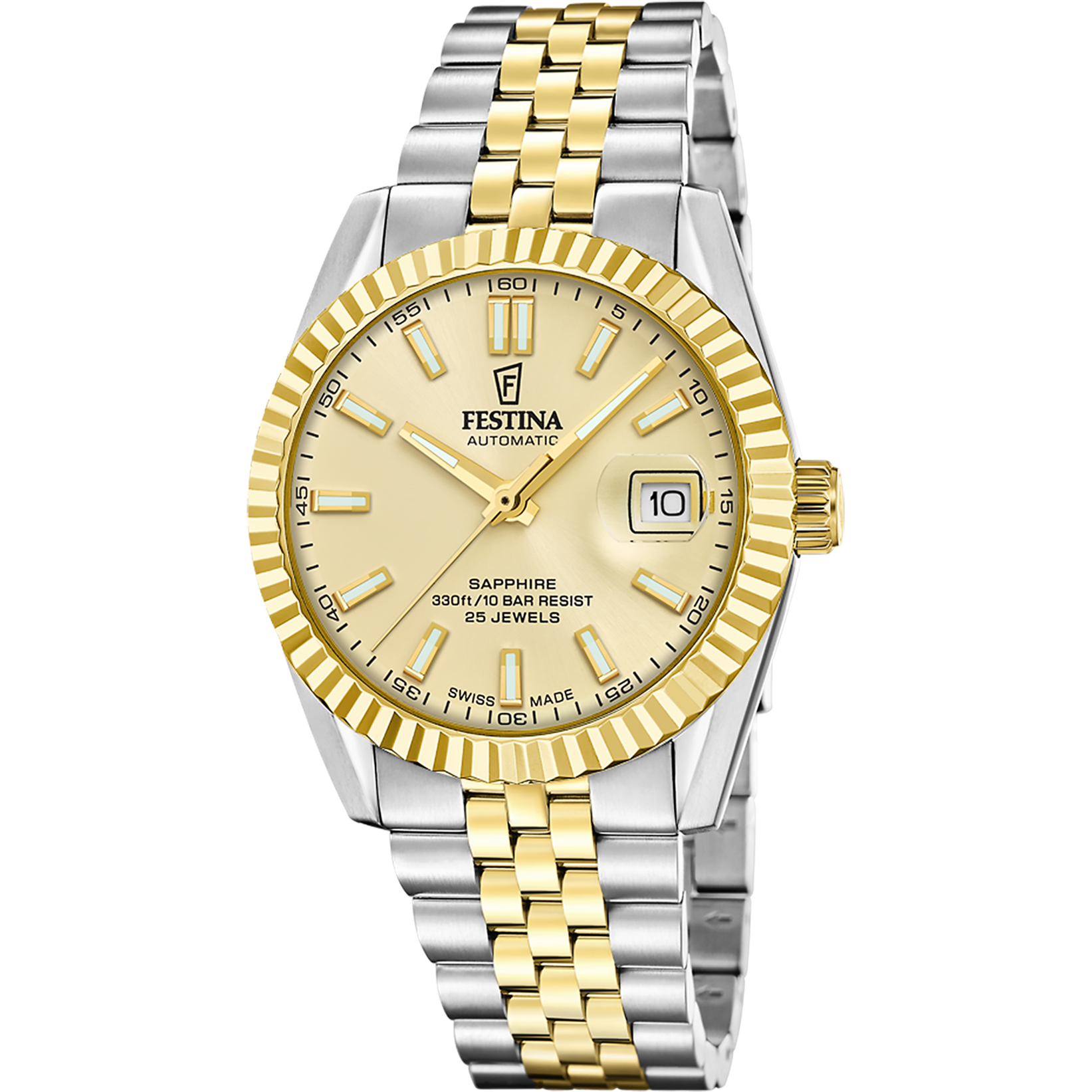 Relógio festina swiss made automatic f20091/2 dourado pulsera de de aço inoxidável, homem_PRODUCT