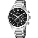 Relógio Festina Timeless Chronograph F20343/8 Preto com Bracelete de Aço, para Homem.