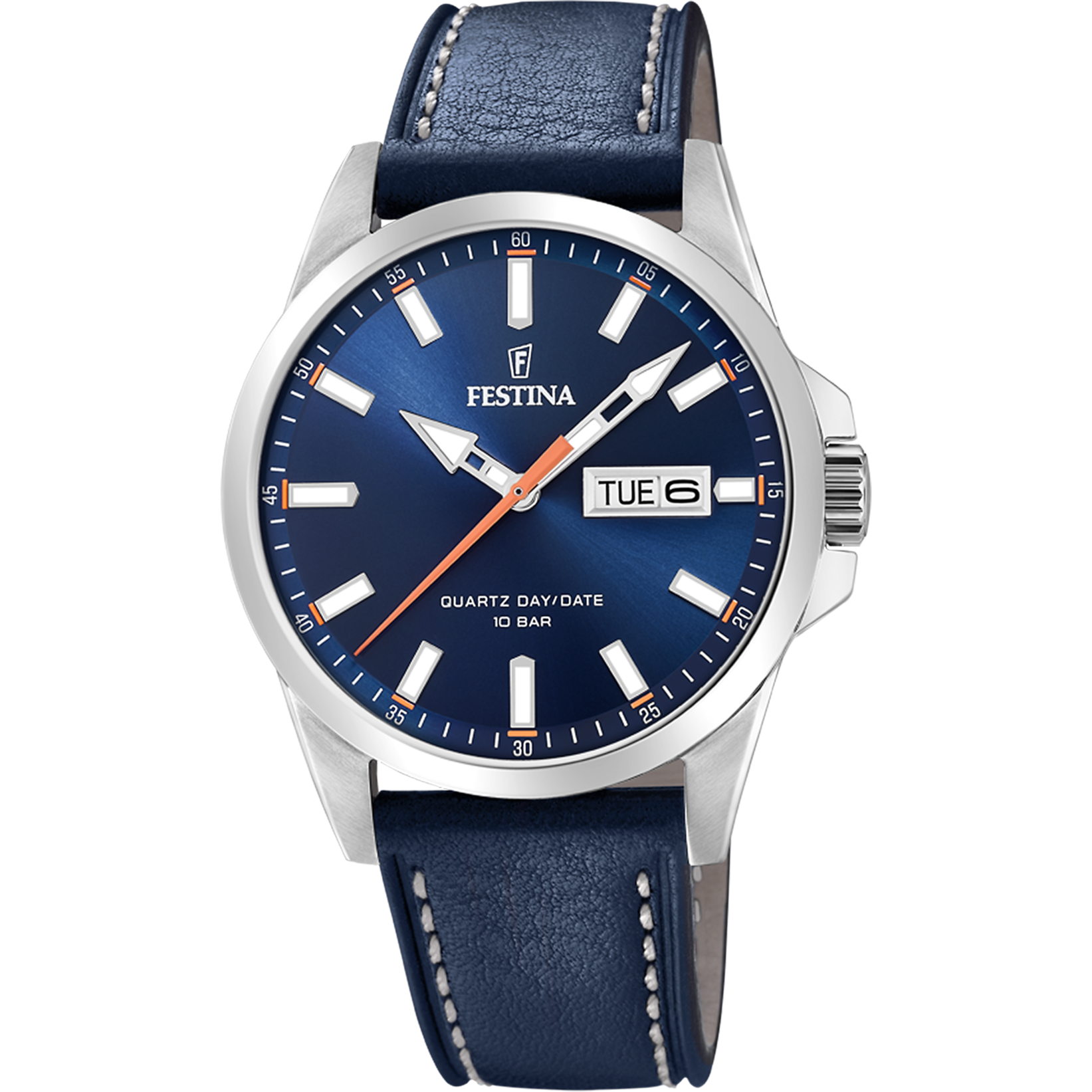 Relógio festina classics f20358/3 azul com correia de couro, homem_PRODUCT