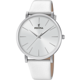 Relógio festina boyfriend f20371/1 em aço com pulseira de couro, para mulher.