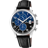 Relógio festina f20375/7 azul com correia de couro, homem