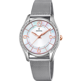 Relógio Festina Mademoiselle F20420/1 Madre Pérola Pulseira de Aço, Mulher