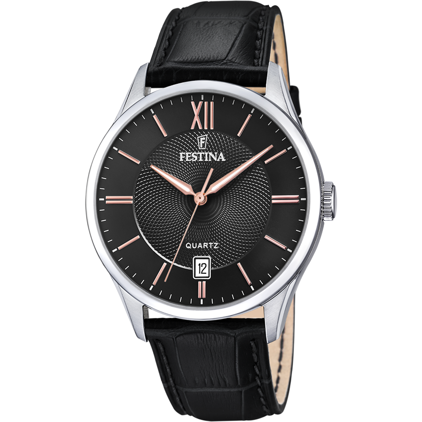 Relógio festina classics f20426/6 preto com correia de couro, para homem._PRODUCT