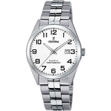 Relógio Festina Classics F20437/1 Branco com Bracelete de Aço, Homem