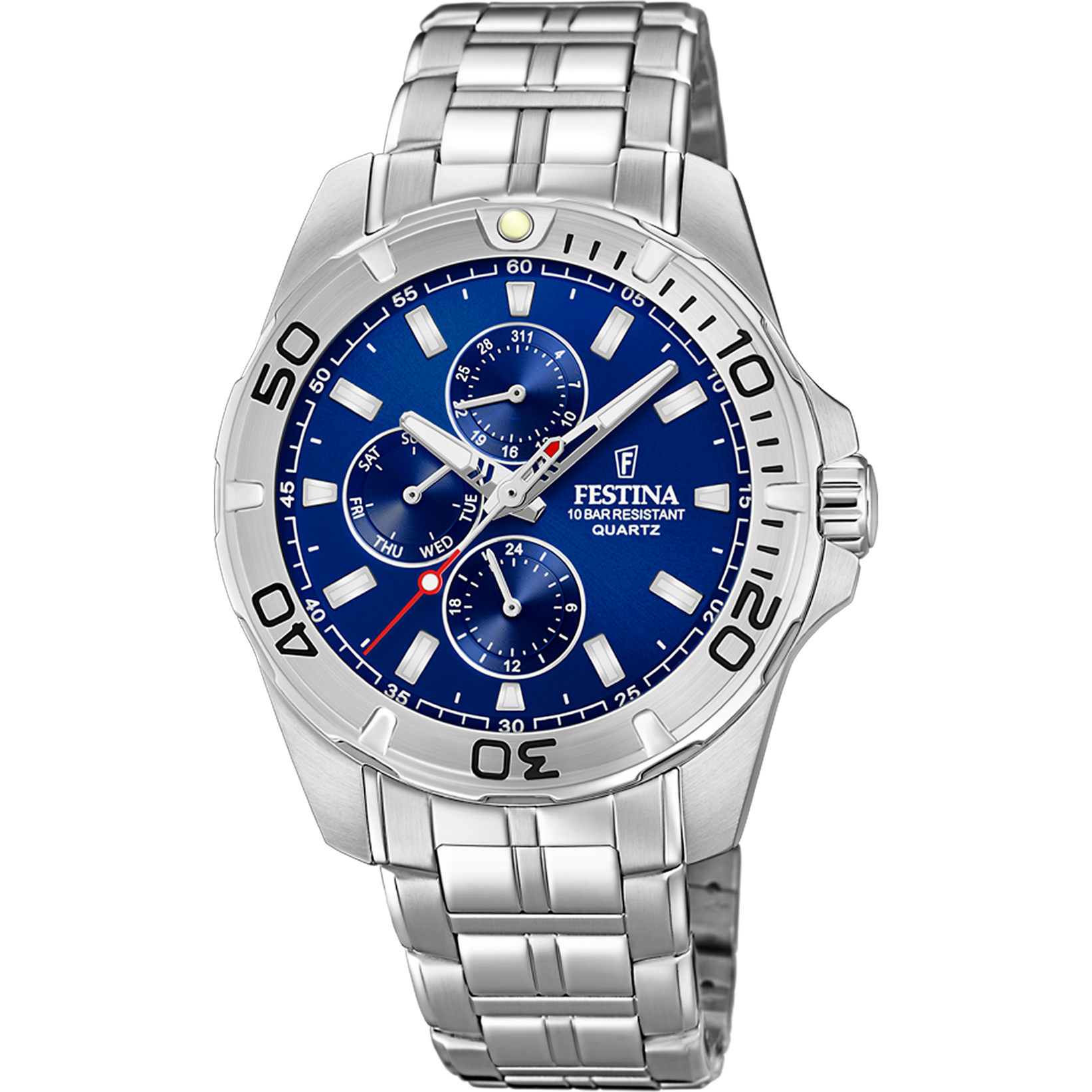Relógio festina coleção multifuncional f20445/2 azul pulseira de aço, homem_PRODUCT