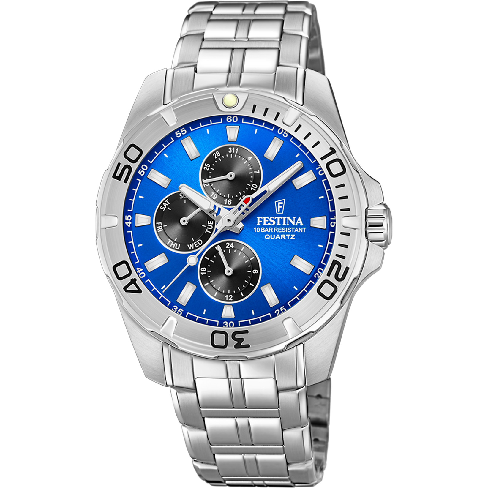Relógio festina coleção multifuncional f20445/4 azul com correia de aço, para homem._PRODUCT