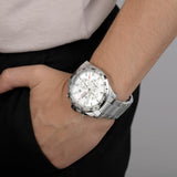 Relógio Festina Timeless Chronograph F20463/1 prateado com bracelete de aço, para homem.