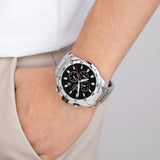 Relógio festina timeless chronograph f20463/4 preto com correia de aço, para homem._LIFESTYLE