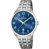 Relógio Festina Titânio F20466/2 Azul com Bracelete de Titânio, Masculino.