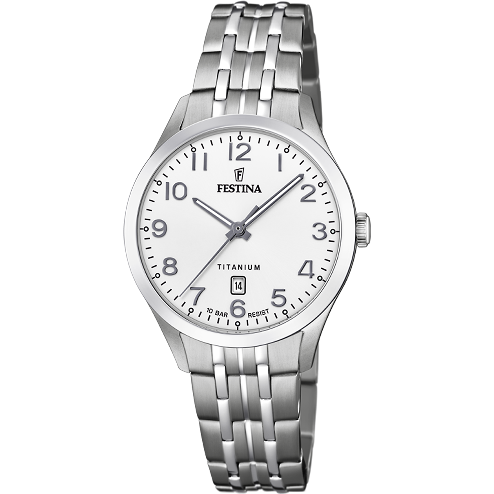 Relógio festina calendário titanium f20468/1 branco pulseira de aço, mulher_PRODUCT