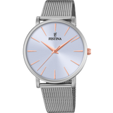 Relógio Festina Coleção Boyfriend F20475/3 Azul Pulseira de Aço, Mulher