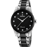 Relógio festina ceramic f20499/3 preto com correia de aço, para mulher._PRODUCT
