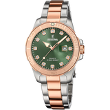 Relógio festina boyfriend collection f20505/4 verde pulsera de 316l de aço inoxidável, mulher