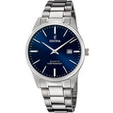 Relógio Festina Classics F20511/3 azul com bracelete em aço, homem