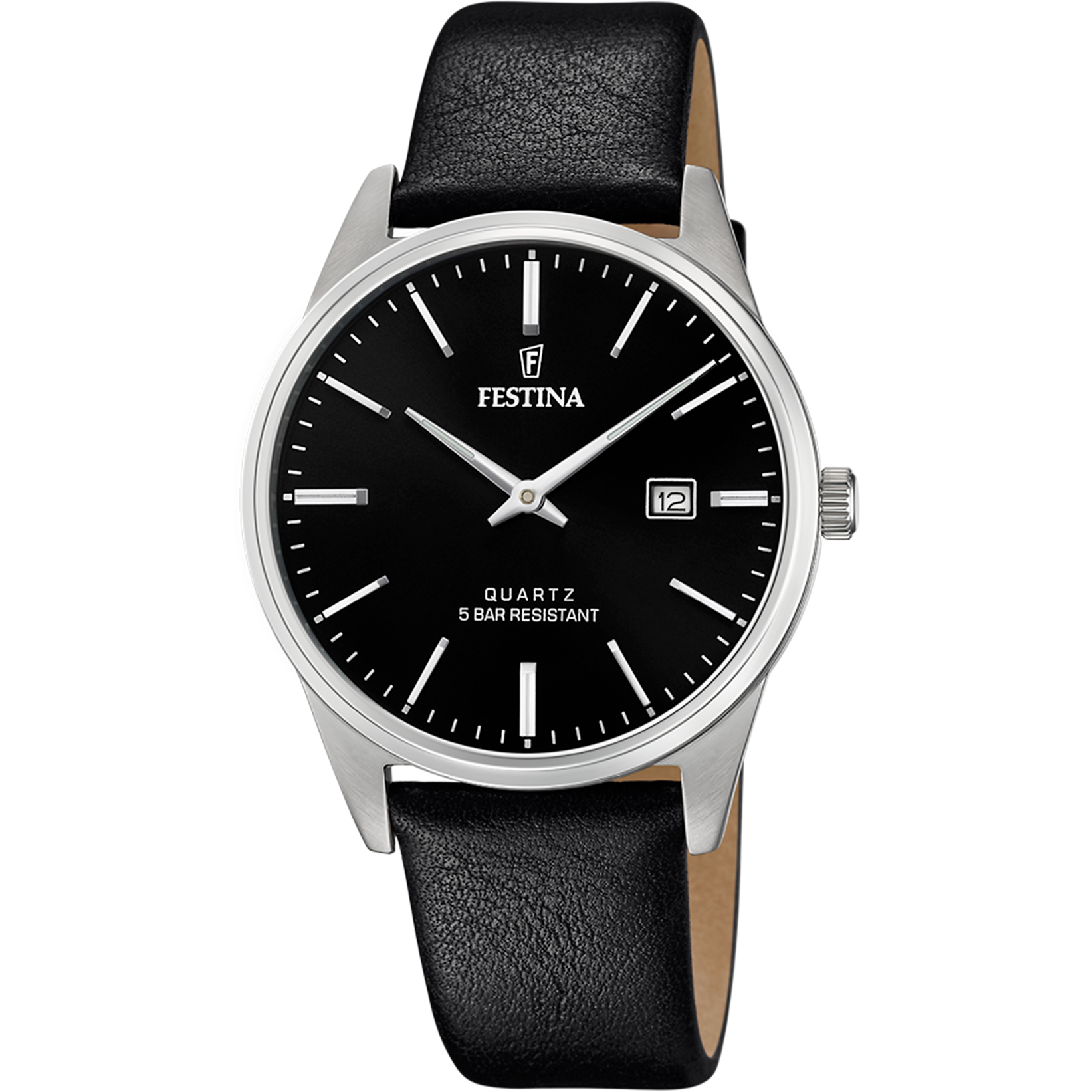 Relógio festina classics f20512/4 preto com correia de couro, para homem._PRODUCT