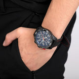 Relógio festina timeless chronograph f20519/2 azul com correia de couro, homem.