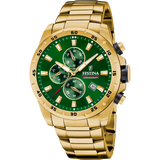 Relógio Festina Timeless Chronograph F20541/3 Verde com Bracelete de Aço, Masculino