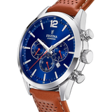 Relógio Festina Timeless Chronograph F20542/3 Azul com Correia de Pele, Homem.