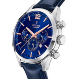 Relógio Festina Timeless Chronograph F20542/4 Azul com Correia de Pele, Homem