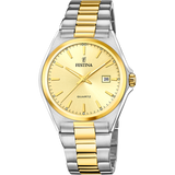 Relógio festina de aço clássico f20554/3 champanhe pulseira de aço, masculino_PRODUCT