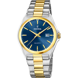 Relógio festina de aço clássico f20554/4 azul com correia de aço, para homem.