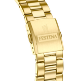 Relógio festina de aço clássico f20555/2 branco com correia de aço, para homem.