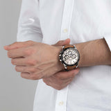 Relógio festina f20561/1 prateado com correia de couro, homem_LIFESTYLE