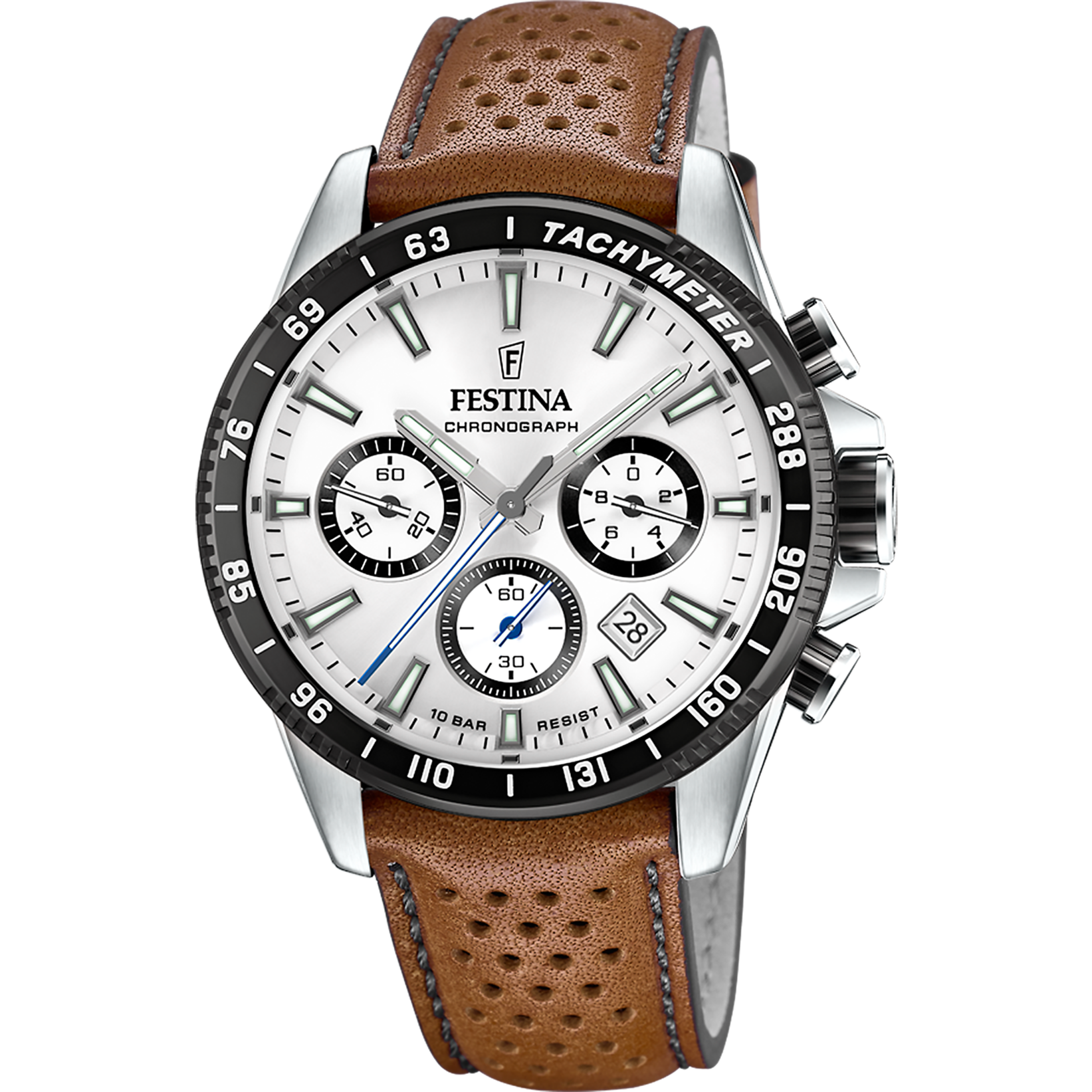 Relógio festina f20561/1 prateado com correia de couro, homem_PRODUCT
