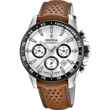 Relógio festina f20561/1 prateado com correia de couro, homem_PRODUCT