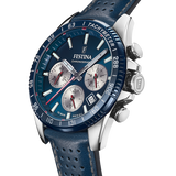 Relógio Festina F20561/2 azul com bracelete de couro, homem