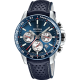 Relógio Festina F20561/2 azul com bracelete de couro, homem