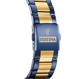 Relógio festina f20564/1 azul com correia de aço, homem