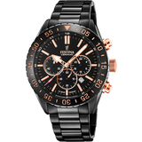 Relógio festina f20577/1 preto com correia de aço, para homem.