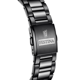 Relógio festina f20577/1 preto com correia de aço, para homem.