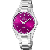 Relógio festina mademoiselle f20583/2 bordô pulseira de aço, mulher