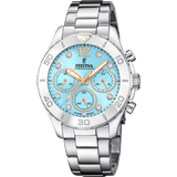 Relógio festina boyfriend collection f20603/4 azul pulsera de 316l de aço inoxidável mulher