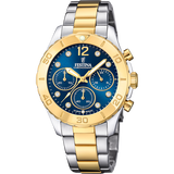 Relógio festina f20604/3 azul com correia de aço mulher