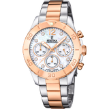 Relógio festina f20605/1 madrepérola pulseira de aço mulher