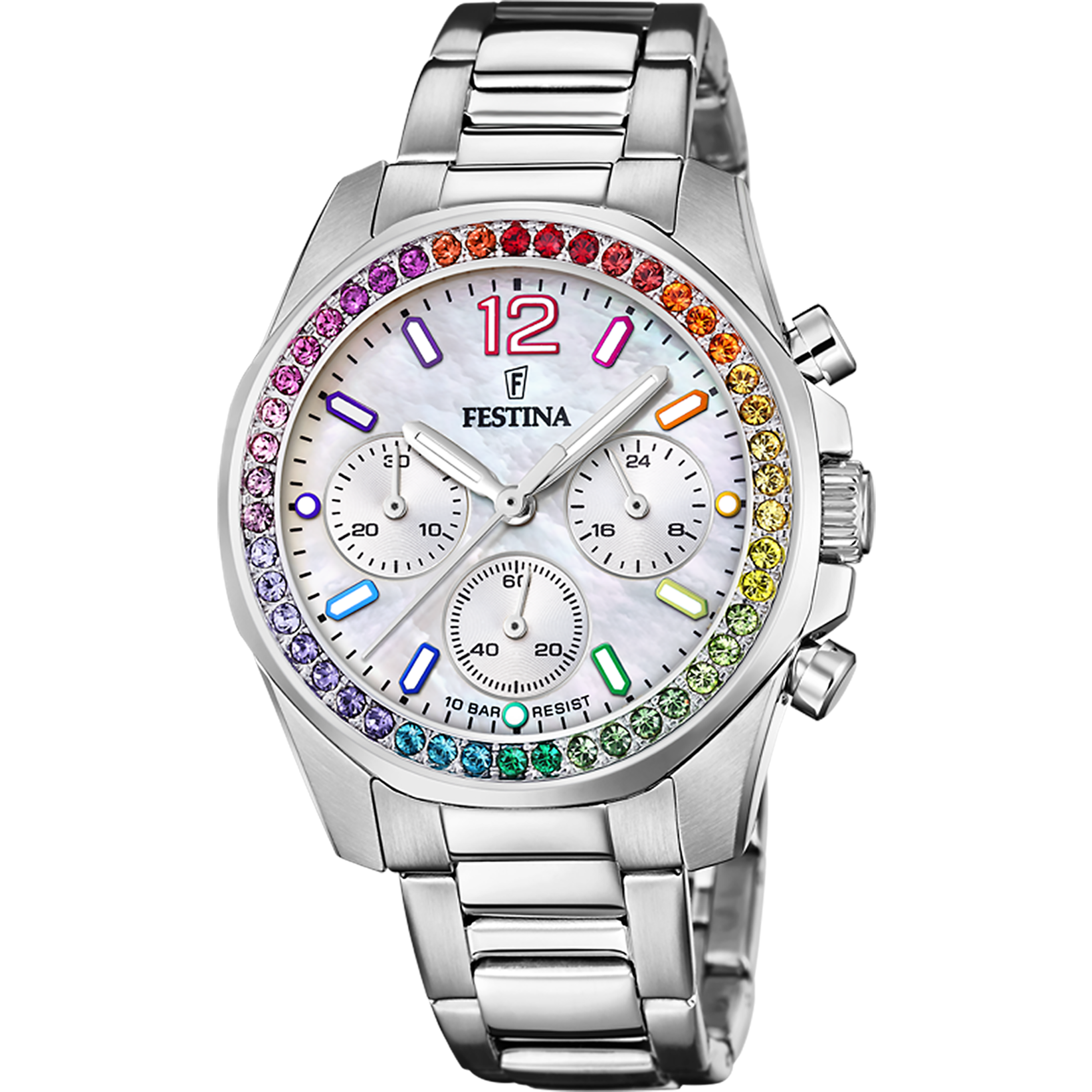 Relógio festina rainbow f20606/2 de aço, mulher_PRODUCT