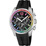 Relógio Festina Rainbow F20610/3 de Aço Preto, Feminino