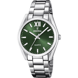 Relógio festina f20622/4 coleção alegria, verde correia de aço, mulher