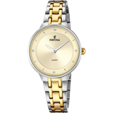 Relógio festina mademoiselle f20625/2 champanhe pulseira de aço, mulher