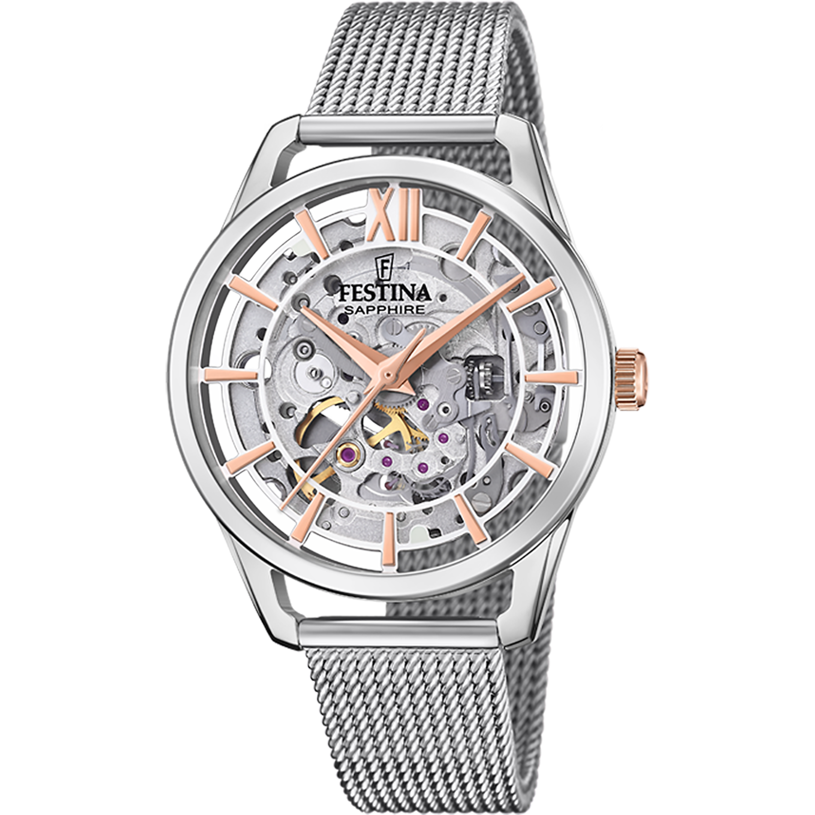 Relógio festina f20627/1 com correia de aço inoxidável 316l, feminino_PRODUCT