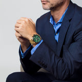 Relógio festina timeless chronograph f20634/4 verde com correia de aço inoxidável, masculino._LIFESTYLE
