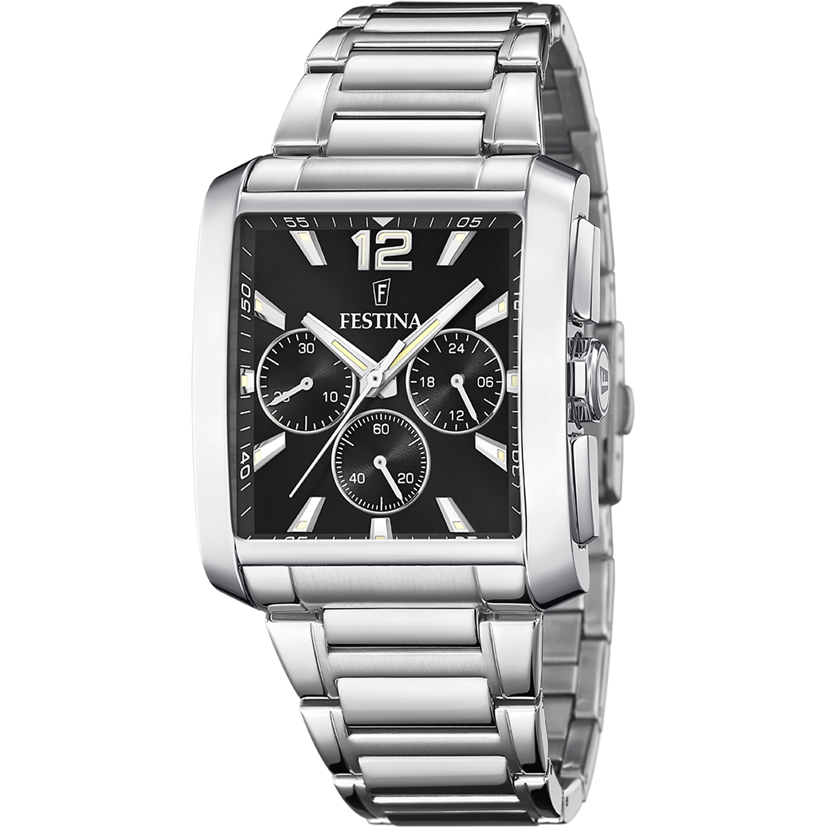 Relógio festina f20635/4 preto com correia de aço inoxidável, para homem._PRODUCT