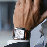 Relógio festina f20636/1 prateado cinza com correia de couro, homem._LIFESTYLE