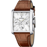 Relógio festina f20636/1 prateado cinza com correia de couro, homem._PRODUCT